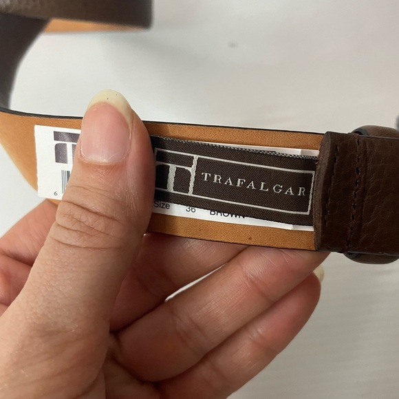 Trafalgar Potomac Brown Italian Leather Belt size 36 NWT - Picture 2 of 9